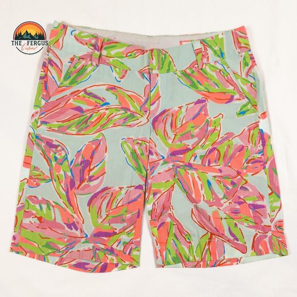 Lilly Pulitzer Pants - Lilly Pulitzer The Chipper Shorts 10” Floral Belted Pockets Cotton Womens Sz 2